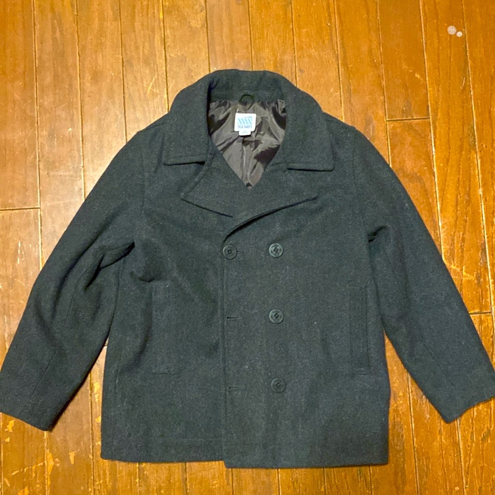 Pea Coat charcoal gray Fully lined by Old Navy sz Med (8) like new